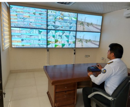 Security Camera Monitoring Room Operation.